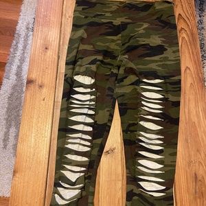 Camo Distressed Leggings
